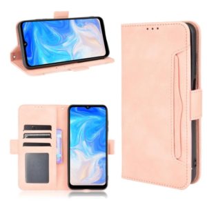 For Doogee N40 Pro Skin Feel Calf Pattern Horizontal Flip Leather Case with Holder & Card Slots & Photo Frame(Pink) (OEM)