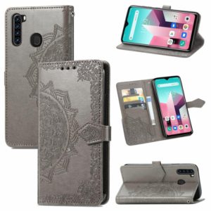 For Blackview A80 Pro Mandala Flower Embossed Horizontal Flip Leather Case with Holder & Three Card Slots & Wallet & Lanyard(Grey) (OEM)