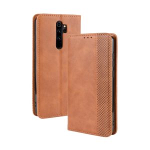 For Xiaomi Redmi Note 8 Pro Magnetic Buckle Retro Crazy Horse Texture Horizontal Flip Leather Case with Holder & Card Slots & Photo Frame(Brown) (OEM)