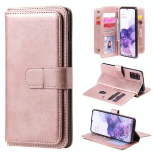 For Samsung Galaxy S20+ 5G Multifunctional Magnetic Copper Buckle Horizontal Flip Solid Color Leather Case with 10 Card Slots & Wallet & Holder & Photo Frame(Rose Gold) (OEM)