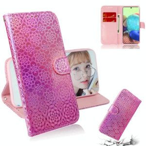 For Samsung Galaxy A71 5G Solid Color Colorful Magnetic Buckle Horizontal Flip PU Leather Case with Holder & Card Slots & Wallet & Lanyard(Pink) (OEM)