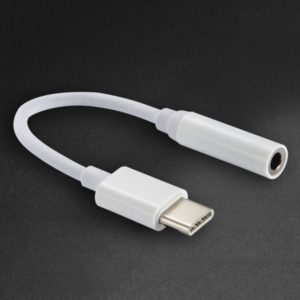 12.5cm USB-C / Type-C Male to 3.5mm Audio Female Adapter Converter(White) (OEM)