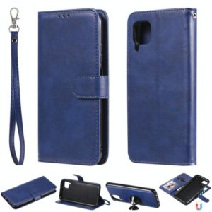 For Huawei P40 Pro 2 in 1 Solid Color Detachable PU Leather Case with Card Slots & Magnetic Holder & Photo Frame & Wallet & Strap(Blue) (OEM)