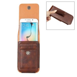 For Galaxy S7 / G930 & S6 / G920 & S6 Edge / G925 Classical Style Elephant Texture Vertical Flip Leather Case Waist Bag with Card Solts & Rrotatable Back Splint Size: 15.5 x 8.2 cm(Coffee) (OEM)