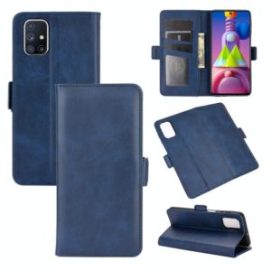 For Samsung Galaxy M51 (Side Fingerprint) Dual-side Magnetic Buckle Horizontal Flip Leather Case with Holder & Card Slots & Wallet(Dark Blue) (OEM)