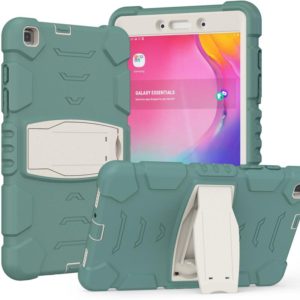 For Samsung Galaxy Tab A8.0 2019 T290 3-Layer Protection Screen Frame + PC + Silicone Shockproof Combination Case with Holder(Emerald Green) (OEM)