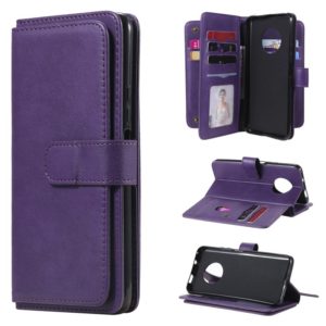 For Huawei Enjoy 20 Plus 5G Multifunctional Magnetic Copper Buckle Horizontal Flip Solid Color Leather Case with 10 Card Slots & Wallet & Holder & Photo Frame(Purple) (OEM)