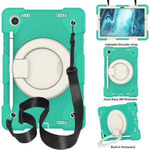 For Samsung Galaxy Tab A8 10.5 2021 Silicone + PC Full Body Protection Tablet Case With Holder & Strap(Mint Green) (OEM)