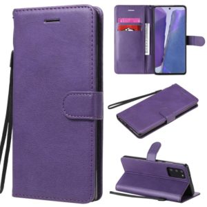 For Samsung Galaxy Note20 Solid Color Horizontal Flip PU Leather Case with Holder & Card Slots & Wallet & Lanyard(Purple) (OEM)