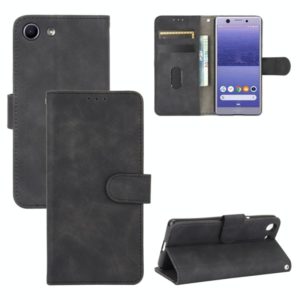 For Sony Xperia Ace Solid Color Skin Feel Magnetic Buckle Horizontal Flip Calf Texture PU Leather Case with Holder & Card Slots & Wallet(Black) (OEM)