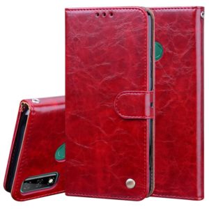 For Huawei Y8s(Global Official Version) Business Style Oil Wax Texture Horizontal Flip Leather Case with Holder & Card Slots & Wallet(Red) (OEM)