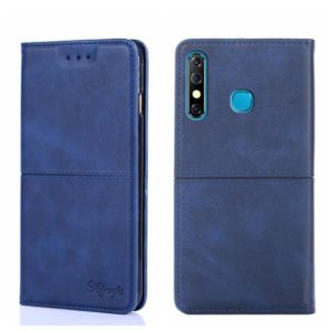 For Infinix Hot 8/Hot 8 Lite/Tecon Camon 12 Cow Texture Magnetic Horizontal Flip Leather Phone Case(Blue) (OEM)