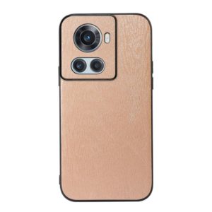 For OnePlus 10R / Ace Wood Texture PU Phone Case(Gold) (OEM)