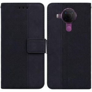 For Nokia 5.4 Geometric Embossed Leather Phone Case(Black) (OEM)