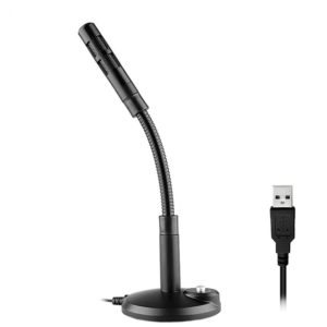 USB Condenser Microphone with Cable for Computer PC Desktop Laptop Notebook Cable Recording Gaming Podcasting, Color:Black (OEM)