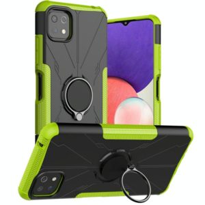 For Samsung Galaxy A22 5G Armor Bear Shockproof PC + TPU Protective Case with Ring Holder(Green) (OEM)