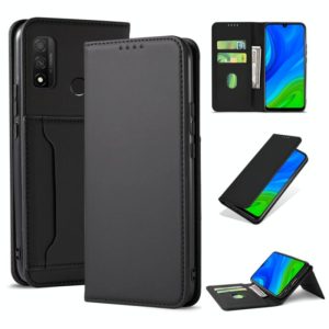 For Huawei P Smart 2020 Strong Magnetism Liquid Feel Horizontal Flip Leather Case with Holder & Card Slots & Wallet(Black) (OEM)