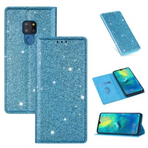 For Huawei Mate 20 Ultrathin Glitter Magnetic Horizontal Flip Leather Case with Holder & Card Slots(Sky Blue) (OEM)