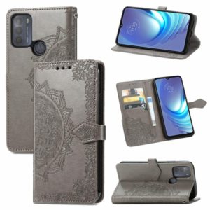 For Motorola Moto G50 Mandala Embossing Pattern Horizontal Flip Leather Case with Holder & Card Slots & Wallet & Lanyard(Gray) (OEM)
