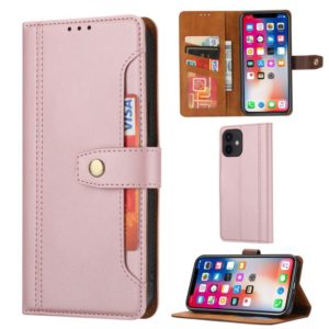 For iPhone 12 mini Calf Texture Double Fold Clasp Horizontal Flip Leather Case with Photo Frame & Holder & Card Slots & Wallet (Rose gold) (OEM)