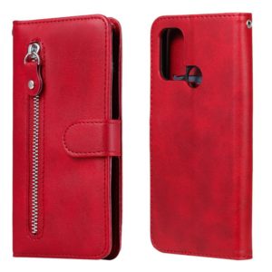 For OPPO A53 / A53S / A32 / A33 Fashion Calf Texture Zipper Horizontal Flip Leather Case with Holder & Card Slots & Wallet(Red) (OEM)