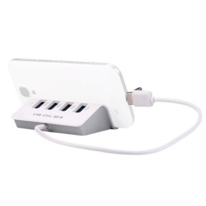 H-506 4 in 1 Micro USB / USB to 4 USB 2.0 Interface OTG Docking Station HUB with Stand Function (OEM)