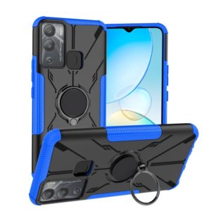 For Infinix Hot 12i Armor Bear Shockproof PC + TPU Phone Case with Ring(Blue) (OEM)