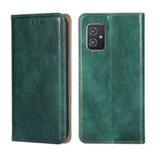 For Asus Zenfone 8 ZS590KS Gloss Oil Solid Color Magnetic Leather Phone Case(Green) (OEM)