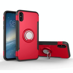 For iPhone X / XS Magnetic 360 Degree Rotation Ring Armor Protective Case(Red) (OEM)