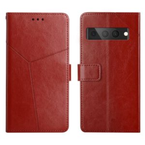 For Google Pixel 7 Pro Y Stitching Horizontal Flip Leather Phone Case(Brown) (OEM)
