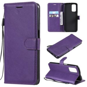 For OPPO A93 5G / A54 5G / A74 5G Solid Color Horizontal Flip Protective Leather Case with Holder & Card Slots & Wallet & Photo Frame & Lanyard(Purple) (OEM)