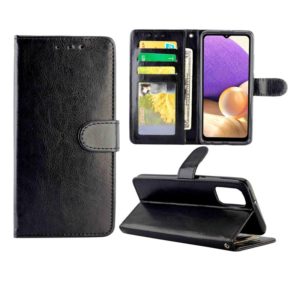 For Samsung Galaxy A32 5G Crazy Horse Texture Leather Horizontal Flip Protective Case with Holder & Card Slots & Wallet & Photo Frame(Black) (OEM)