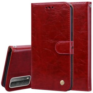 For Huawei P smart 2021 Business Style Oil Wax Texture Horizontal Flip Leather Case with Holder & Card Slots & Wallet(Red) (AutSpace) (OEM)