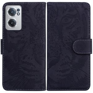 For OnePlus Nord CE 2 5G Tiger Embossing Pattern Horizontal Flip Leather Phone Case(Black) (OEM)