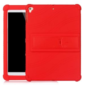 For iPad 6 (9.7 Universal) Tablet PC Silicone Protective Case with Invisible Bracket(Red) (OEM)
