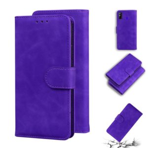 For Tecno Spark GO 2020 / Spark 6 GO Skin Feel Pure Color Flip Leather Phone Case(Purple) (OEM)