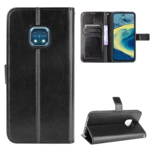 For Nokia XR20 Crazy Horse Texture Horizontal Flip Leather Case with Holder & Card Slots & Lanyard(Black) (OEM)