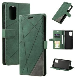 For OnePlus 8T Skin Feel Splicing Horizontal Flip Leather Case with Holder & Card Slots & Wallet & Photo Frame(Green) (OEM)