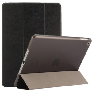 For iPad 9.7 (2018) & iPad 9.7 inch (2017) & iPad Air Silk Texture Horizontal Flip Leather Case with Three-folding Holder(Black) (OEM)