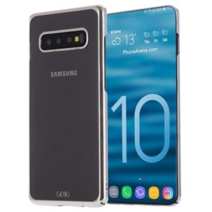 For Galaxy S10+ GEBEI Shockproof Plating PC Protective Case(Silver) (GEBEI) (OEM)
