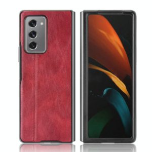 For Samsung Galaxy Z Fold2 / Z Fold2 5G Shockproof Sewing Cow Pattern Skin PC + PU + TPU Case(Red) (OEM)