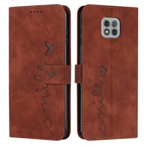 For Motorola Moto G Power 2021 Skin Feel Heart Pattern Leather Phone Case(Brown) (OEM)