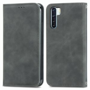 Retro Skin Feel Business Magnetic Horizontal Flip Leather Case With Holder & Card Slots & Wallet & Photo Frame For OPPO F15(Grey) (OEM)