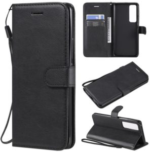 For Huawei nova 7 Pro Solid Color Horizontal Flip Protective Leather Case with Holder & Card Slots & Wallet & Lanyard(Black) (OEM)