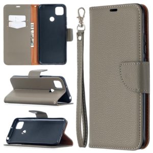 For Xiaomi Redmi 9C Litchi Texture Pure Color Horizontal Flip PU Leather Case with Holder & Card Slots & Wallet & Lanyard(Gray) (OEM)