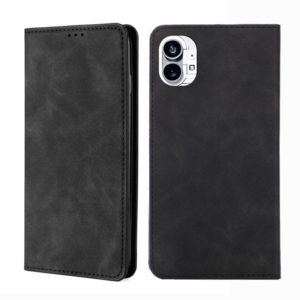 For Nothing Phone 1 Skin Feel Magnetic Horizontal Flip Leather Phone Case(Black) (OEM)