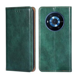 For Honor Magic3 Gloss Oil Solid Color Magnetic Leather Phone Case(Green) (OEM)