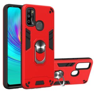 For Infinix X680 / Hot 9 Play Armour Series PC + TPU Protective Case with Ring Holder(Red) (idewei) (OEM)