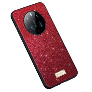 For Huawei Mate 50 Pro SULADA Shockproof TPU + Handmade Leather Phone Case(Red) (SULADA) (OEM)