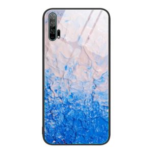 For Honor 20 Pro Marble Pattern Glass Protective Phone Case(Ocean Waves) (OEM)